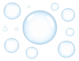 Collection of various sized bubbles