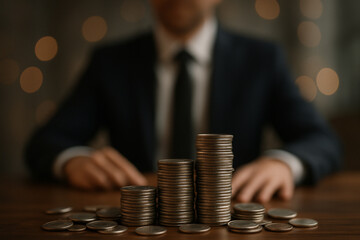 businessman with coins