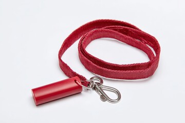 Crimson Red Lanyard with Attached Clip