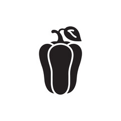 Capsicum Logo Vector Black Silhouette on White Background.