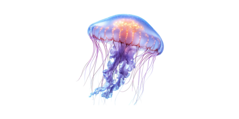 Vibrant Jellyfish Illustration. Marine Life And Oceanic Beauty Isolated On Transparent Background