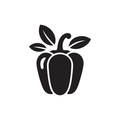 Vegetable Silhouette Icon Capsicum Vector Design on White Canvas.
