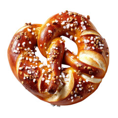 Delicious pretzel with sugar isolated on white background