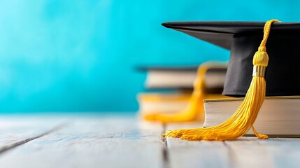 Graduation Cap on Book Stack