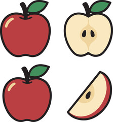 red apple vector illustration