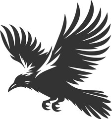 Black bird vector crow silhouette