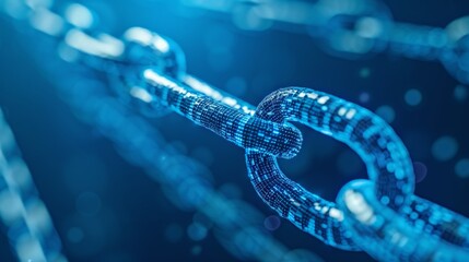 A vibrant illustration of interconnected chains, symbolizing the advanced concept of blockchain technology