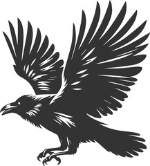 Black bird vector crow silhouette