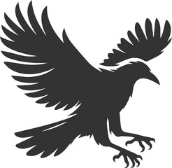 Obraz premium Black bird vector crow silhouette