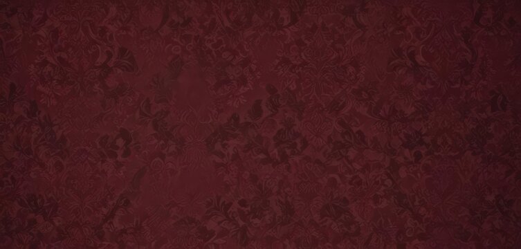 Deep burgundy gothic damask wallpaper, rich texture , brocade, motif, texture