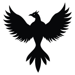 Obraz premium Aether Bird Silhouette Vector Illustration