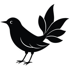Bluebell Bird Silhouette Vector Illustration