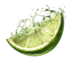 Lime slice with splash