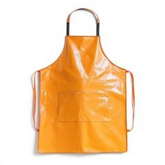 Bright orange apron with a pocket, perfect for cooking or crafting!