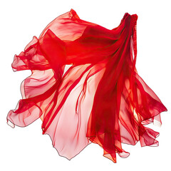 Red sheer fabric, flowing elegantly