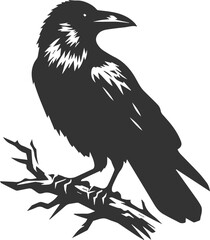 Black bird vector crow silhouette