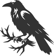 Black bird vector crow silhouette