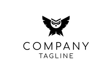 Owl spread wings logo design