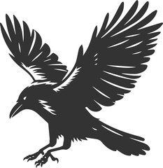 Black bird vector crow silhouette