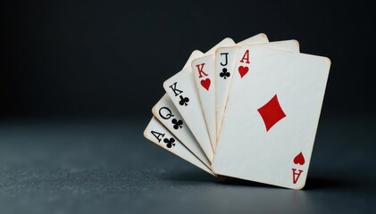 Fototapeta premium An isolated playing card flips, showing its face , white background, vintage