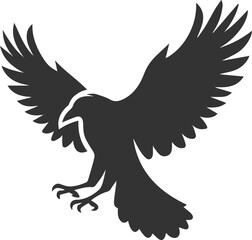 Black bird vector crow silhouette