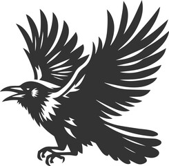 Obraz premium Black bird vector crow silhouette