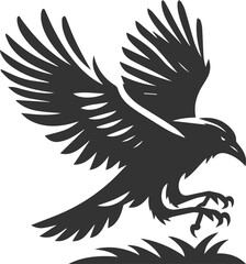 Black bird vector crow silhouette