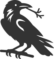 Black bird vector crow silhouette