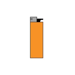 Orange cigarette lighter vector icon. filled flat sign for mobile concept and web design. Lighter glyph icon. Symbol, logo illustration. Vector graphics