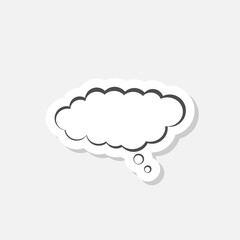 Thought cloud icon sticker isolated on gray background