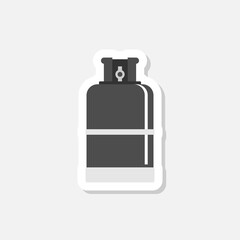 Gas bottle tank icon sticker isolated on gray background