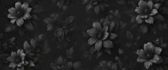 Subtle charcoal floral repeat, dark & abstract,  print,  moody,  botanical