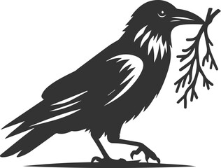 Black bird vector crow silhouette