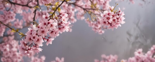 Delicate pink sakura petals drift on a soft-focus spring background ,  nature,  pink