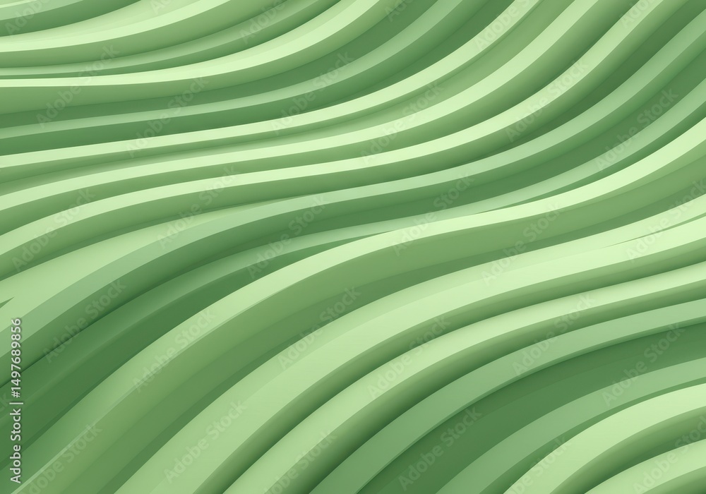 Poster Abstract Green Wave Background Dynamic Curved Lines Texture