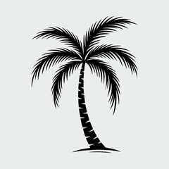 Obraz premium A palm tree is drawn in black and white