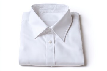 Crisp white men's dress shirt, neatly folded. Classic style, ready to wear.
