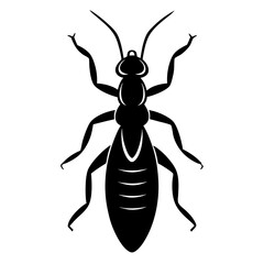 Stylized Black Ant Silhouette Illustration Vector Graphic