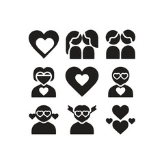heart icon set