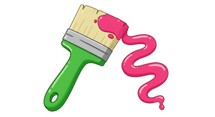 Paint brush with pink paint