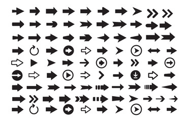 Black vector arrows collection. Arrow. Cursor. Arrow vector icon. Modern simple arrows, Black arrow cursor for app. Simple arrow icons in black,  illustration, eps 10.