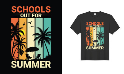 Schools out for summer t-shirt vector