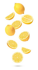 lemon slices on white background © Amelia NF
