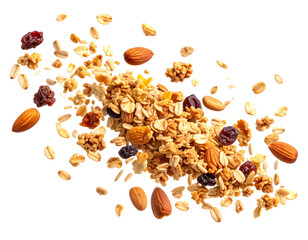 Delicious granola bar with oats, nuts, and dried fruit