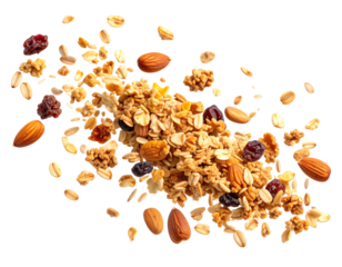 Delicious granola bar with oats, nuts, and dried fruit