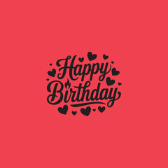 Happy Birthday greeting with hearts and candle
