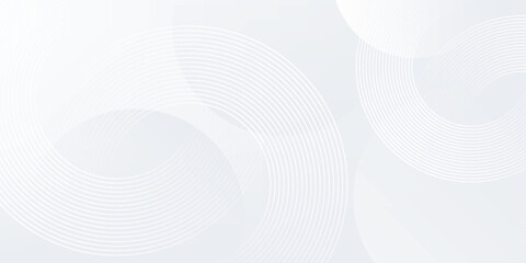 Abstract white glowing geometric lines on gray background. Modern shiny blue circle lines pattern. Futuristic technology concept. Suit for cover, poster, banner, brochure, header, website vector