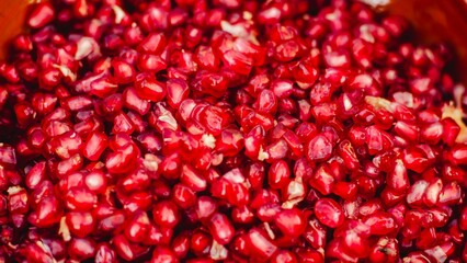 Close-up of a ripe pomegranate