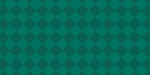 Dark Green Argyle Vector Pattern. Christmas Background. Golf Textile Print. Emerald Diamond with Gold Line Accent. Seamless Pattern Tile.