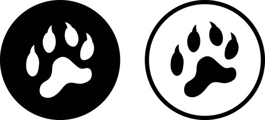 Paw print silhouette. Isolated paw print on white background © oleg7799